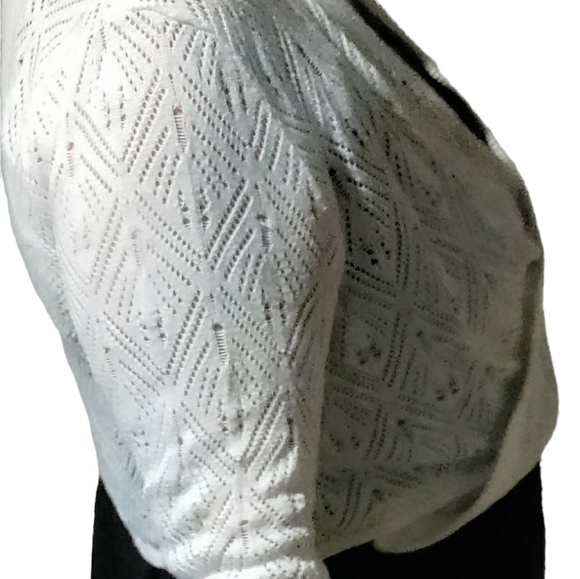 Knit Cardigan cropped, White Size Large - Picture 11 of 12